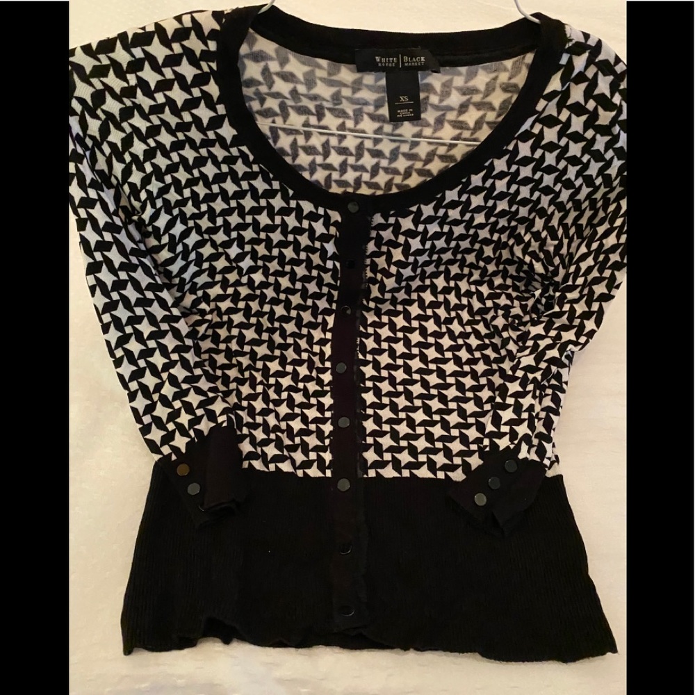 White /Black Cardigan